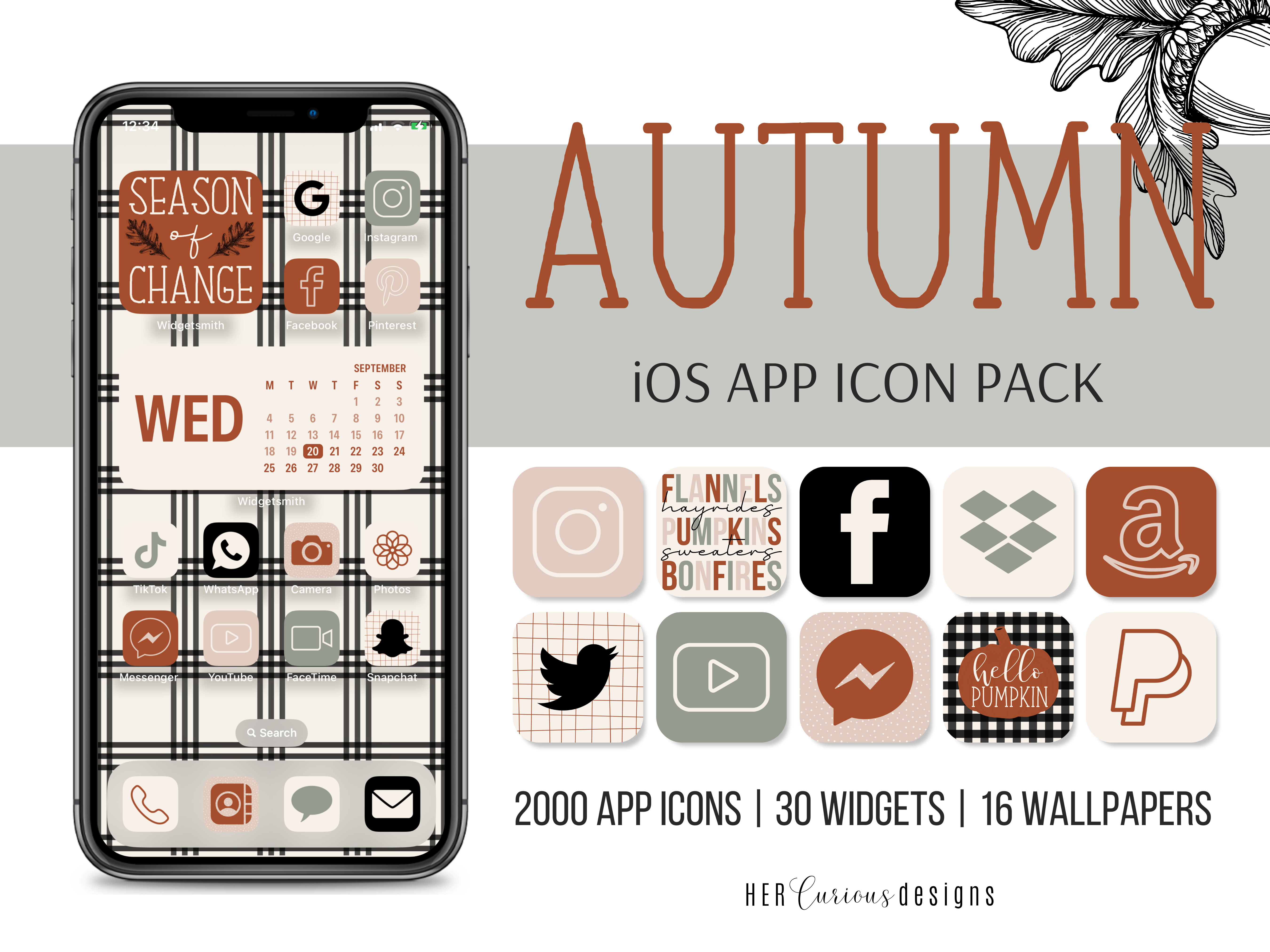 Autumn Theme iOS/Android App Icon Pack - Payhip