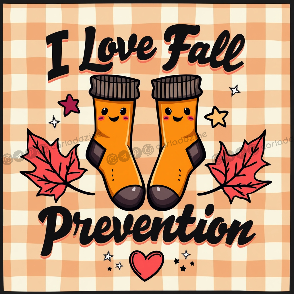 autumn design, fall prevention, seasonal awareness, cozy art, health awareness, Cariad Dzine design