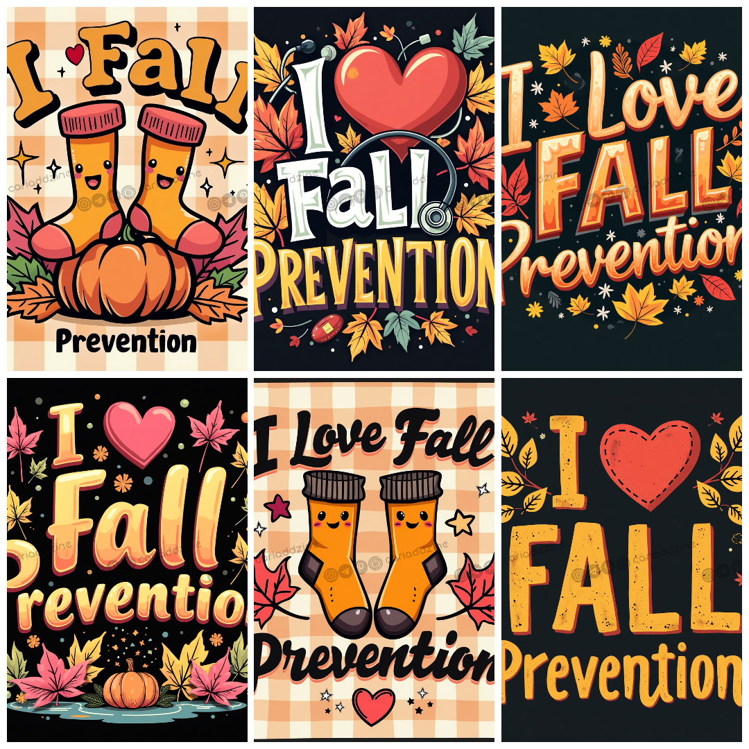 autumn design, fall prevention, seasonal awareness, cozy art, health awareness, Cariad Dzine design