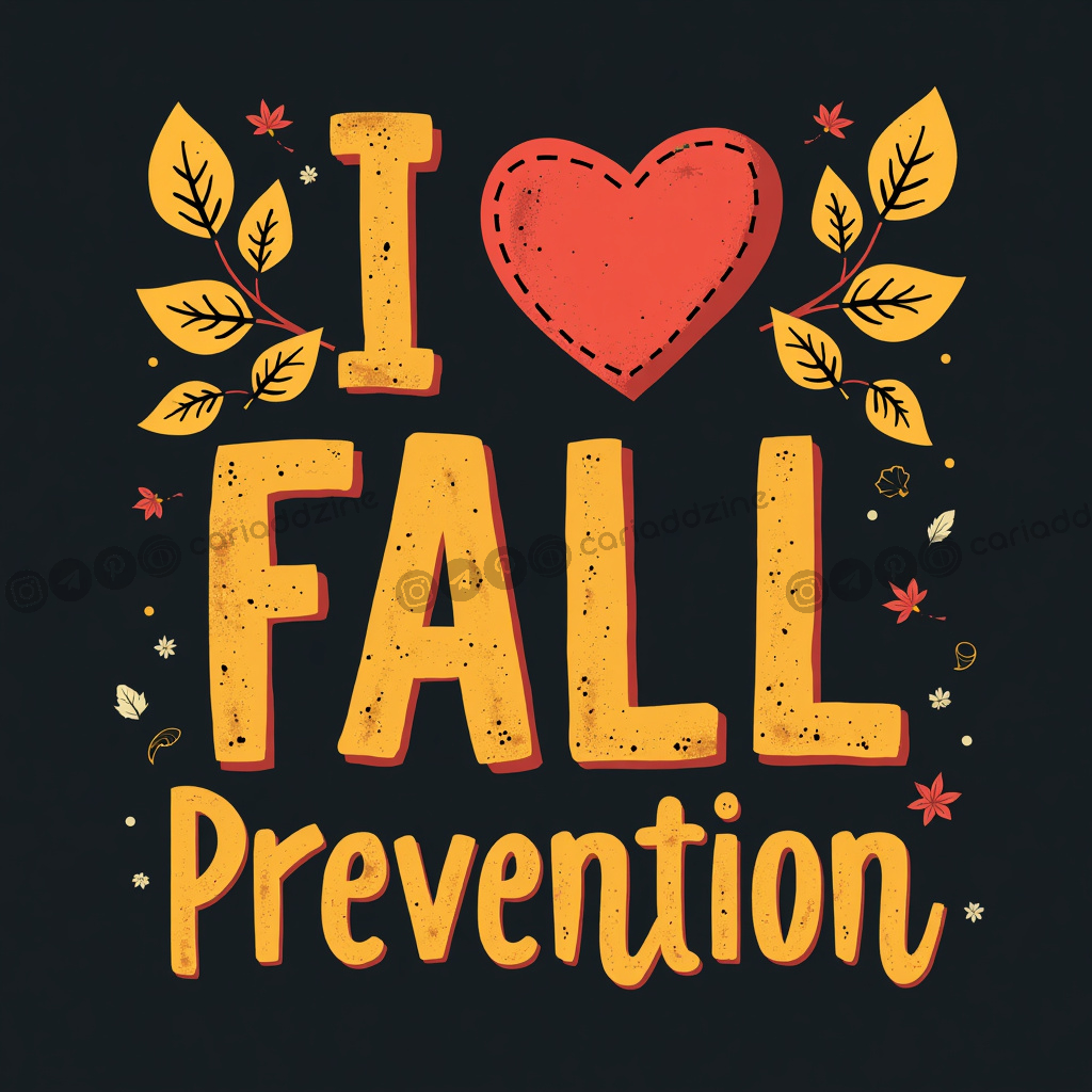 autumn design, fall prevention, seasonal awareness, cozy art, health awareness, Cariad Dzine design