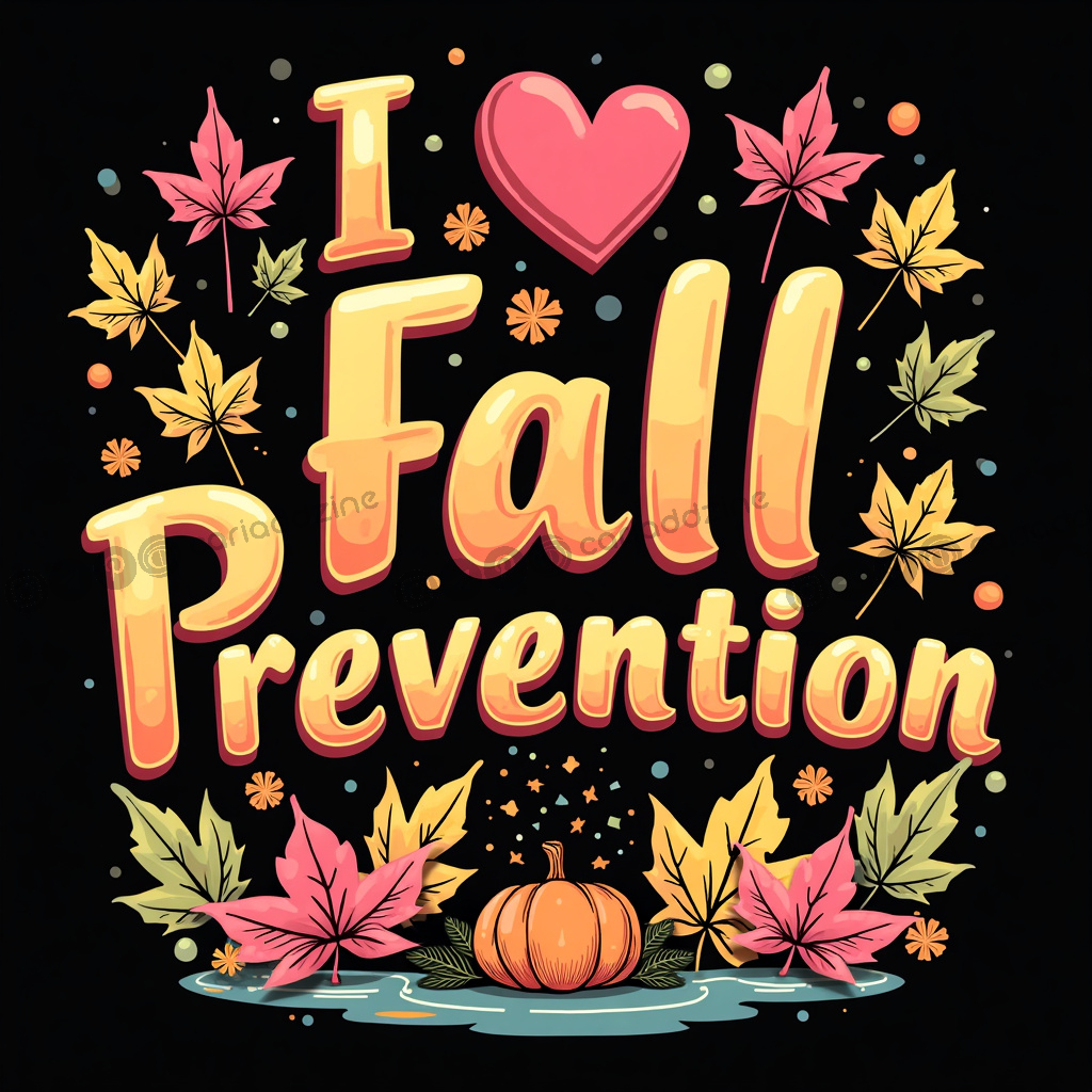 autumn design, fall prevention, seasonal awareness, cozy art, health awareness, Cariad Dzine design