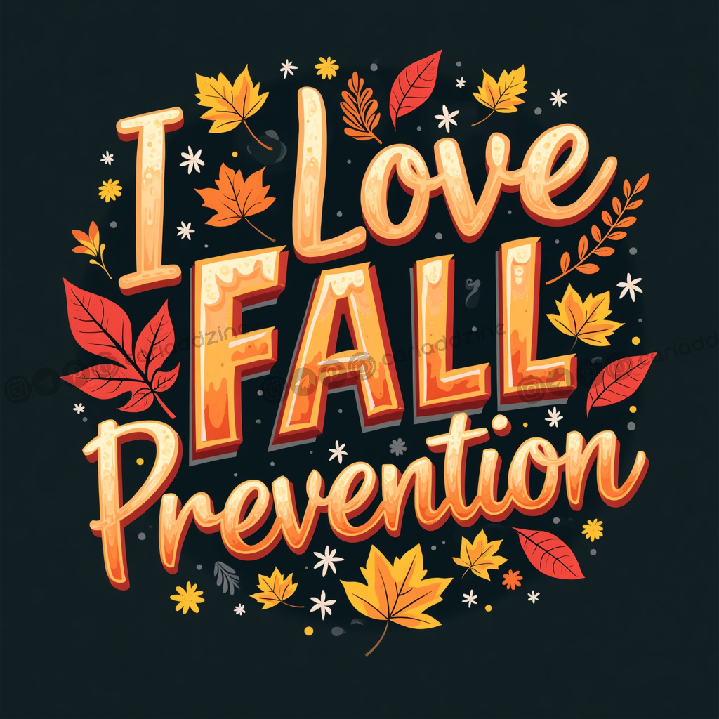 autumn design, fall prevention, seasonal awareness, cozy art, health awareness, Cariad Dzine design