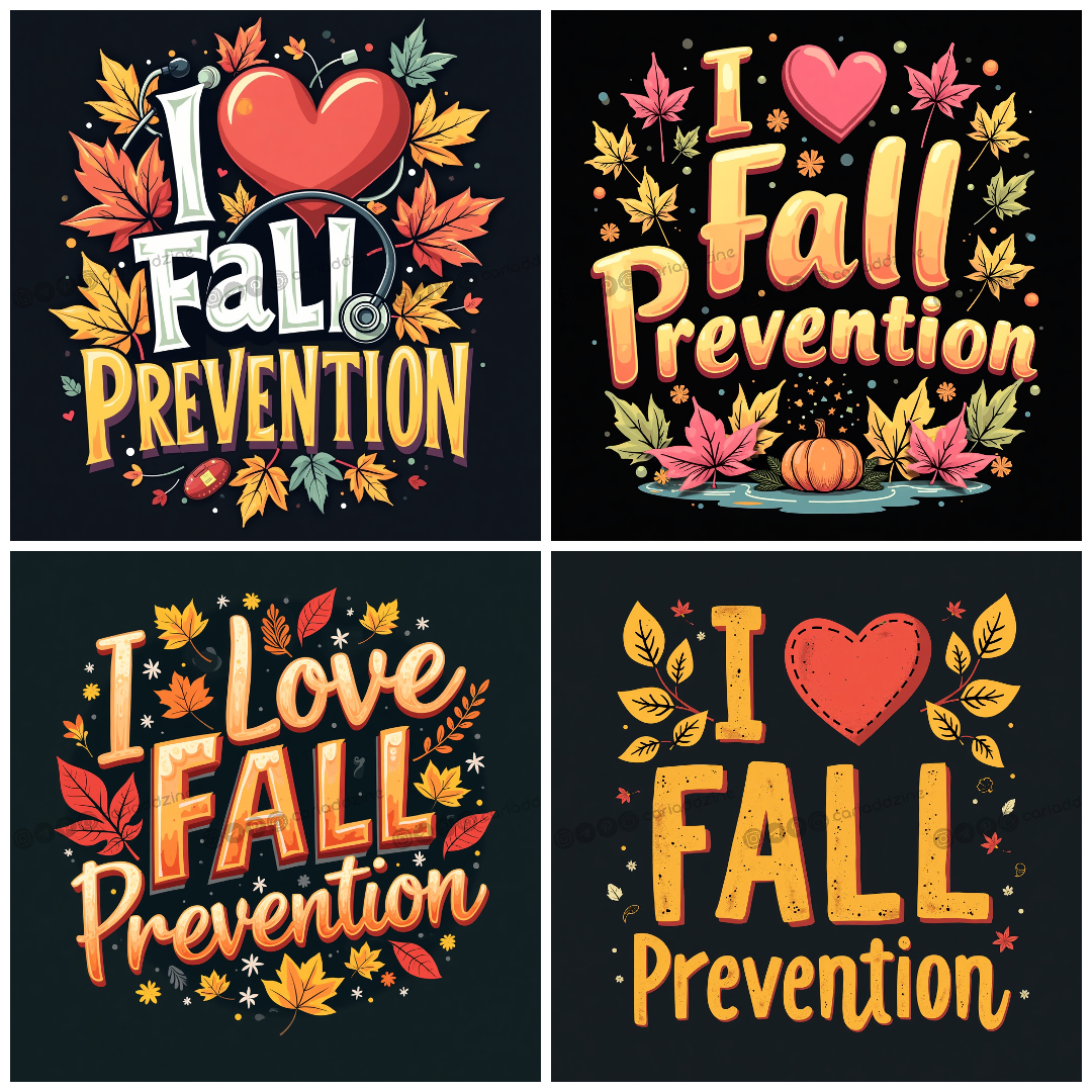 autumn design, fall prevention, seasonal awareness, cozy art, health awareness, Cariad Dzine design