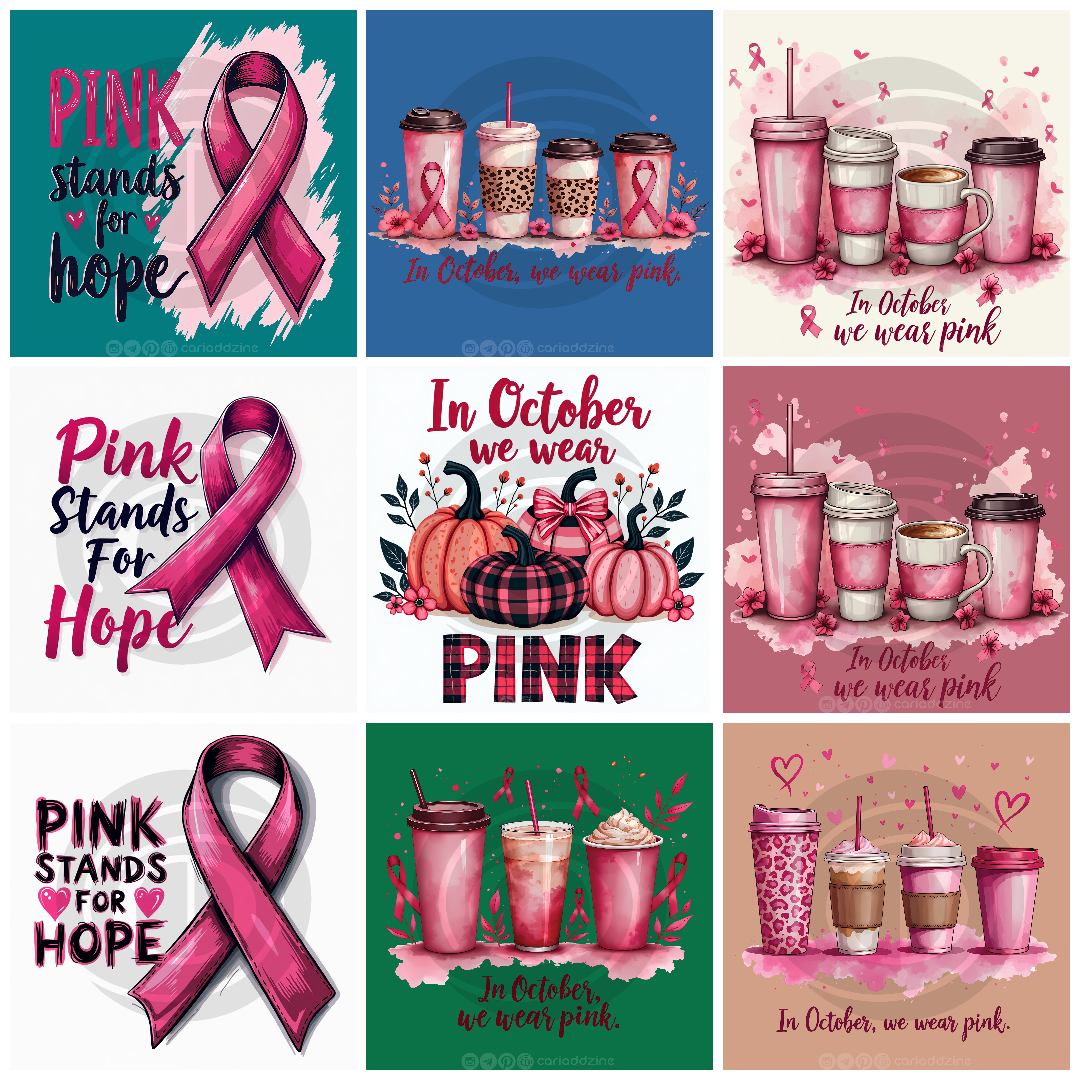 breast cancer awareness, October pink, pink ribbon designs, Halloween awareness, survivor art, Cariad Dzine design, empowerment graphics, support community, hope and resilience, humorous advocacy