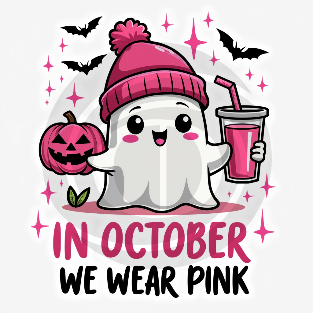 breast cancer awareness, October pink, pink ribbon designs, Halloween awareness, survivor art, Cariad Dzine design, empowerment graphics, support community, hope and resilience, humorous advocacy