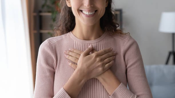 woman expressing gratitude