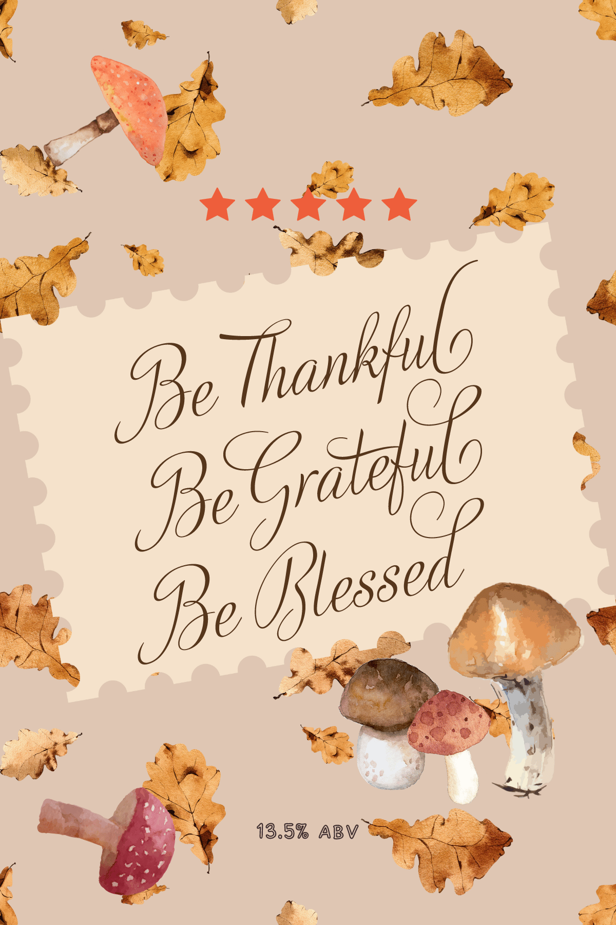 Customizable Warm Autumn Leaves Design Sticker Label 4"x6" | Digital Canva Template. Design