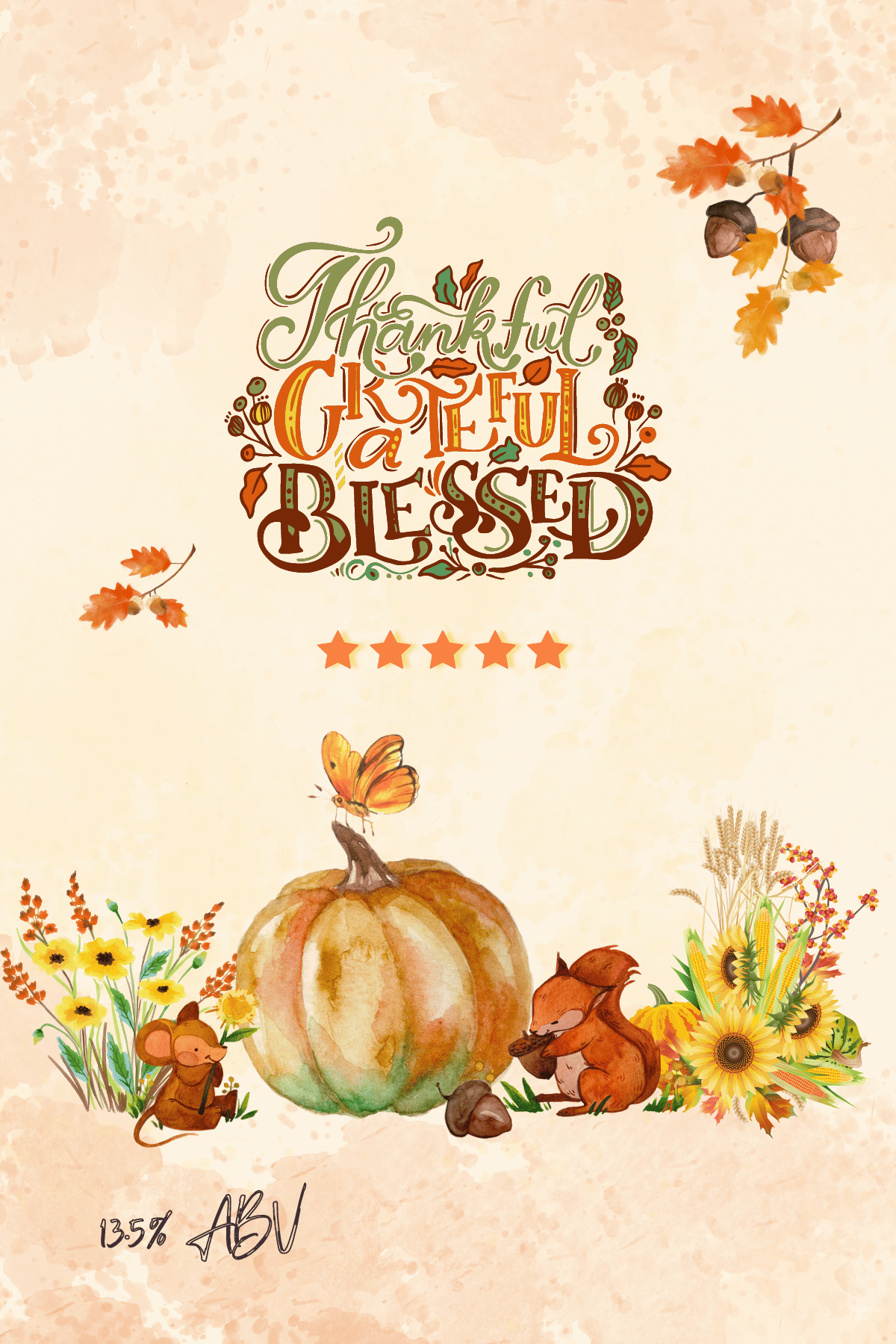 Customizable Warm Gathering at Pumpkin Sticker Label 4"x6" | Digital Canva Template. Design