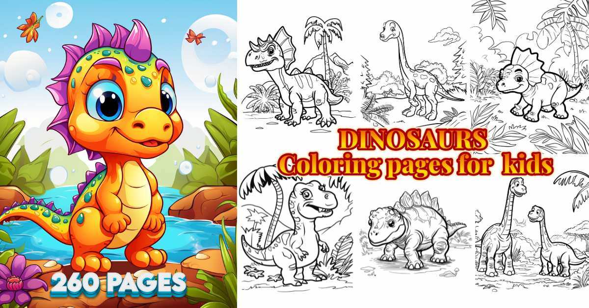 DINOSAUR COLORING PAGES for KIDS
