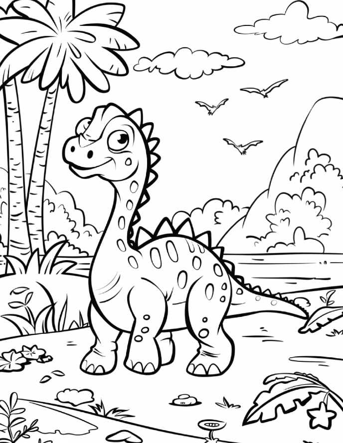 DINOSAUR COLORING PAGES for KIDS