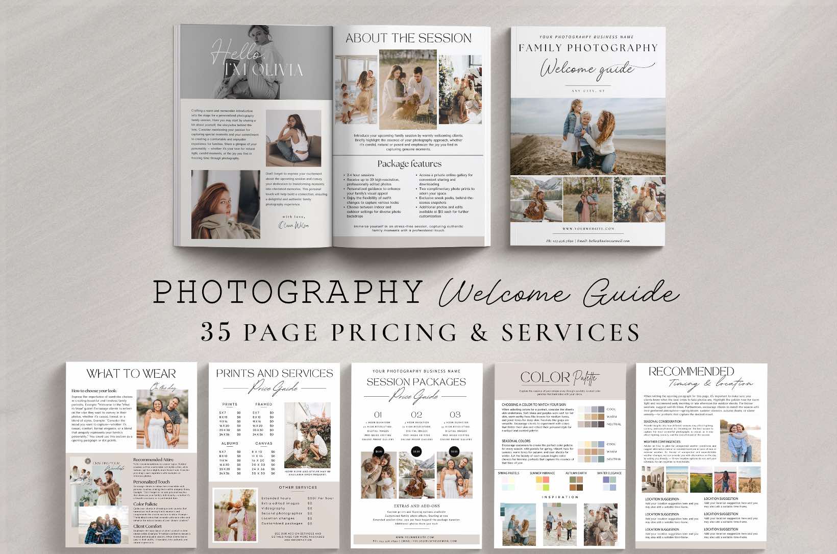Photography Welcome Guide.pdf Photography Welcome Guide | Services & Pricing Canva Template - Payhip