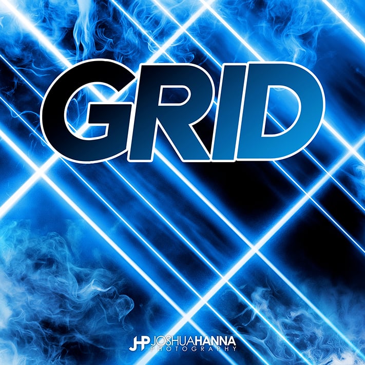 Photoshop Template Digital Background for Teams, Sports and Seniors, Glowing, Neon, Lines, Grid, Smoke, Colors, Multisport, Schools, Leagues, Clubs