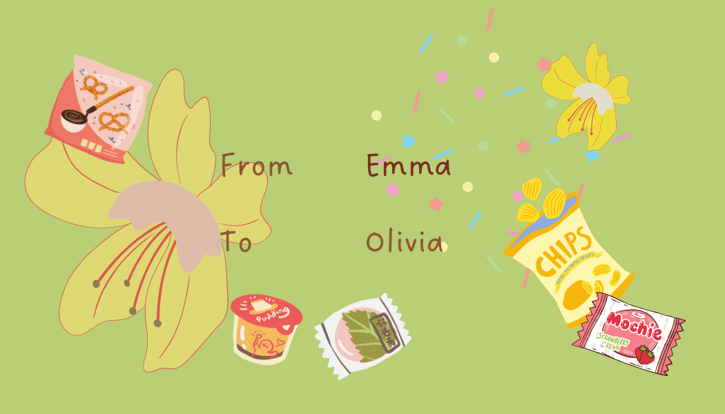 Customizable Nostalgic Asian Sweets Holiday Gift/Favor Tag| Digital Canva Template. Back design