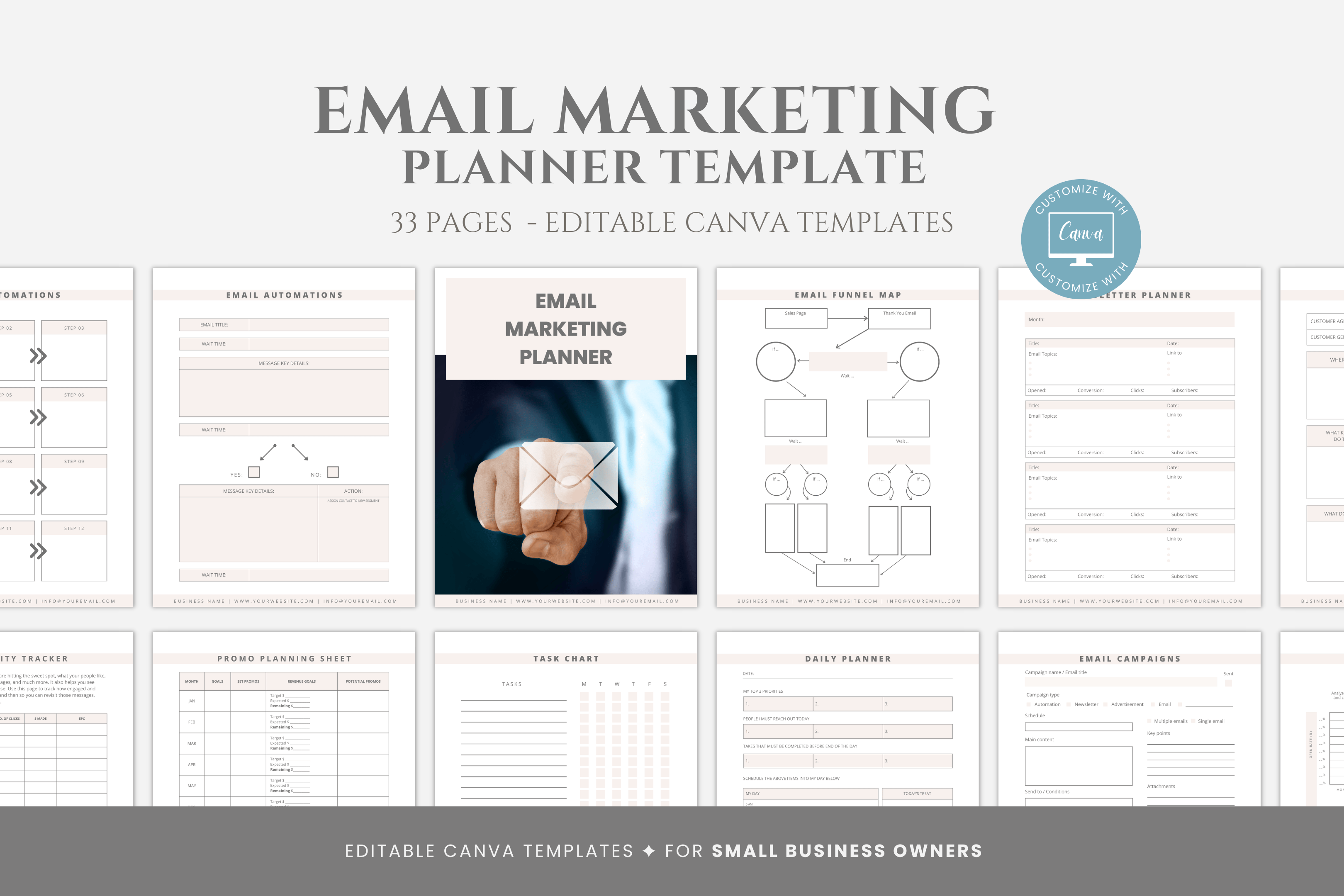 Editable Email Marketing Planner Template, Marketing Planner for Small ...