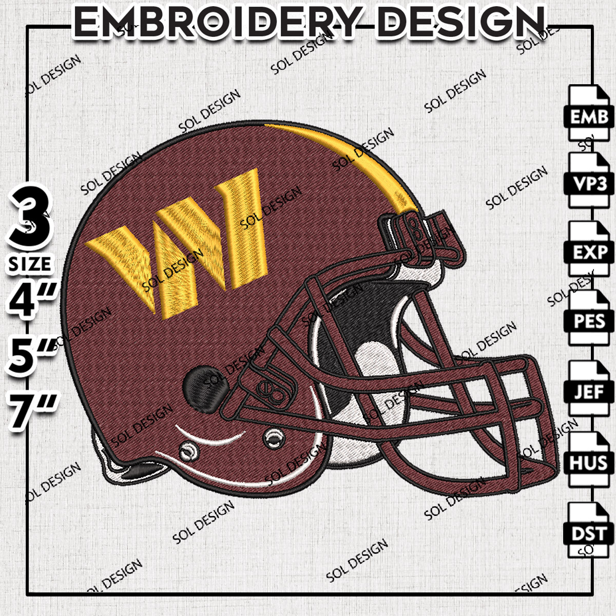 Machine Embroidery Design, Embroidery Designs, Embroidery Files Pattern, Embroidery Files, Instant Download, Digital Download, Machine Embroidery Pattern, Embroidery Pattern, Football embroidery pattern, logo embroidery design, Sports Embroidery Design, N