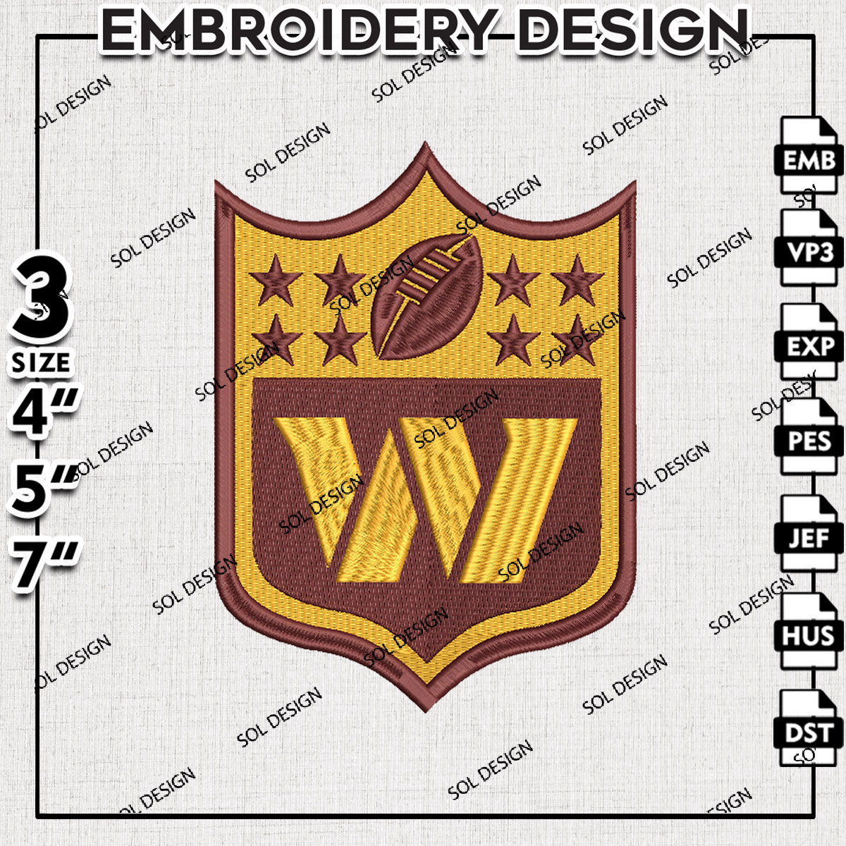 Machine Embroidery Design, Embroidery Designs, Embroidery Files Pattern, Embroidery Files, Instant Download, Digital Download, Machine Embroidery Pattern, Embroidery Pattern, Football embroidery pattern, logo embroidery design, Sports Embroidery Design, N