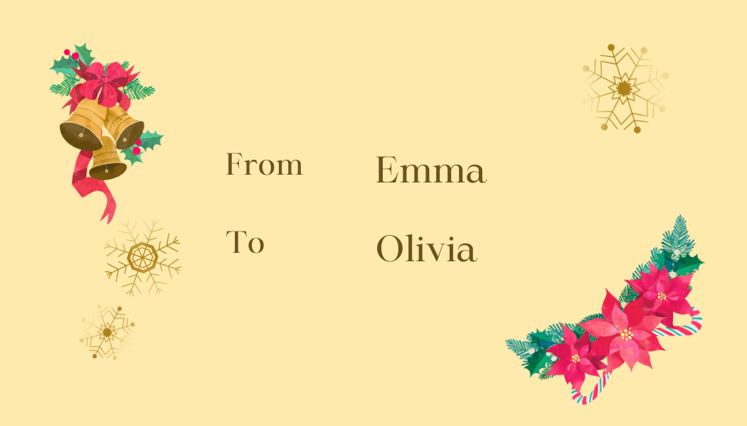 Customizable Festive Poinsettia Christmas Gifts Gift/Favor Tag| Digital Canva Template. Back design