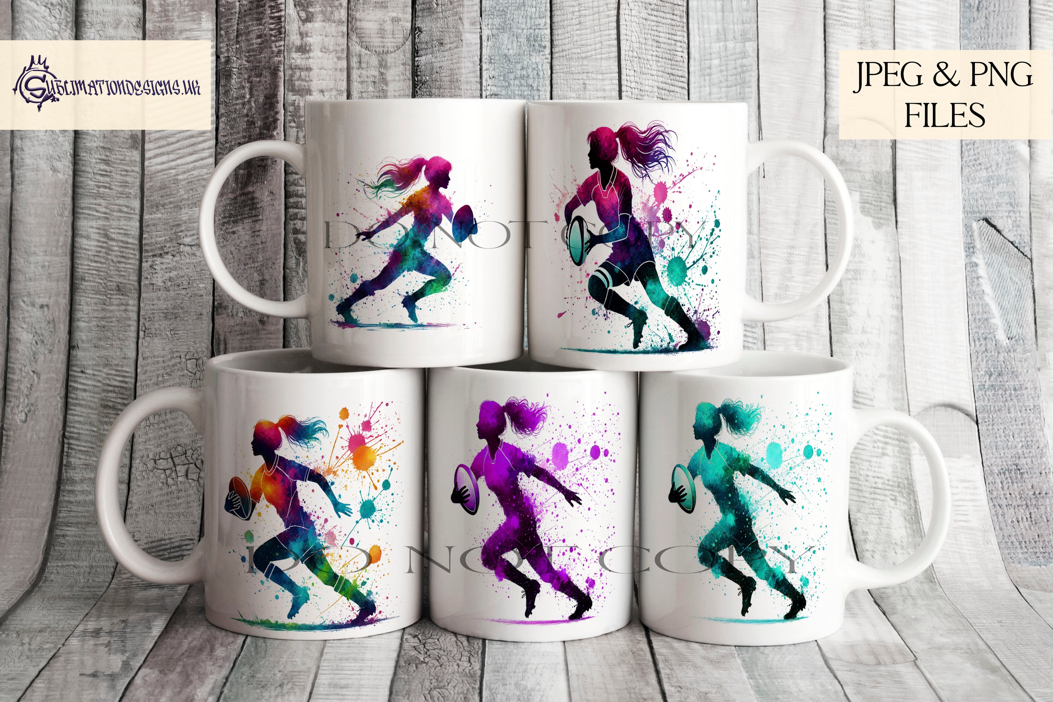 Rugby Player Girl Silhouette Collection of 7 - Payhip