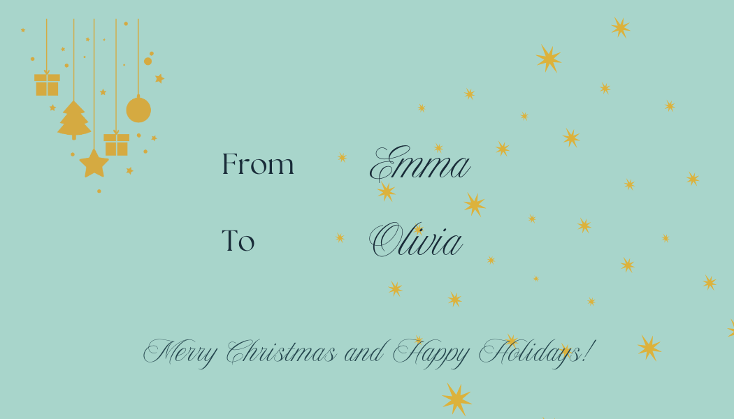 Customizable Golden Christmas Glow Gift/Favor Tag| Digital Canva Template. Back design