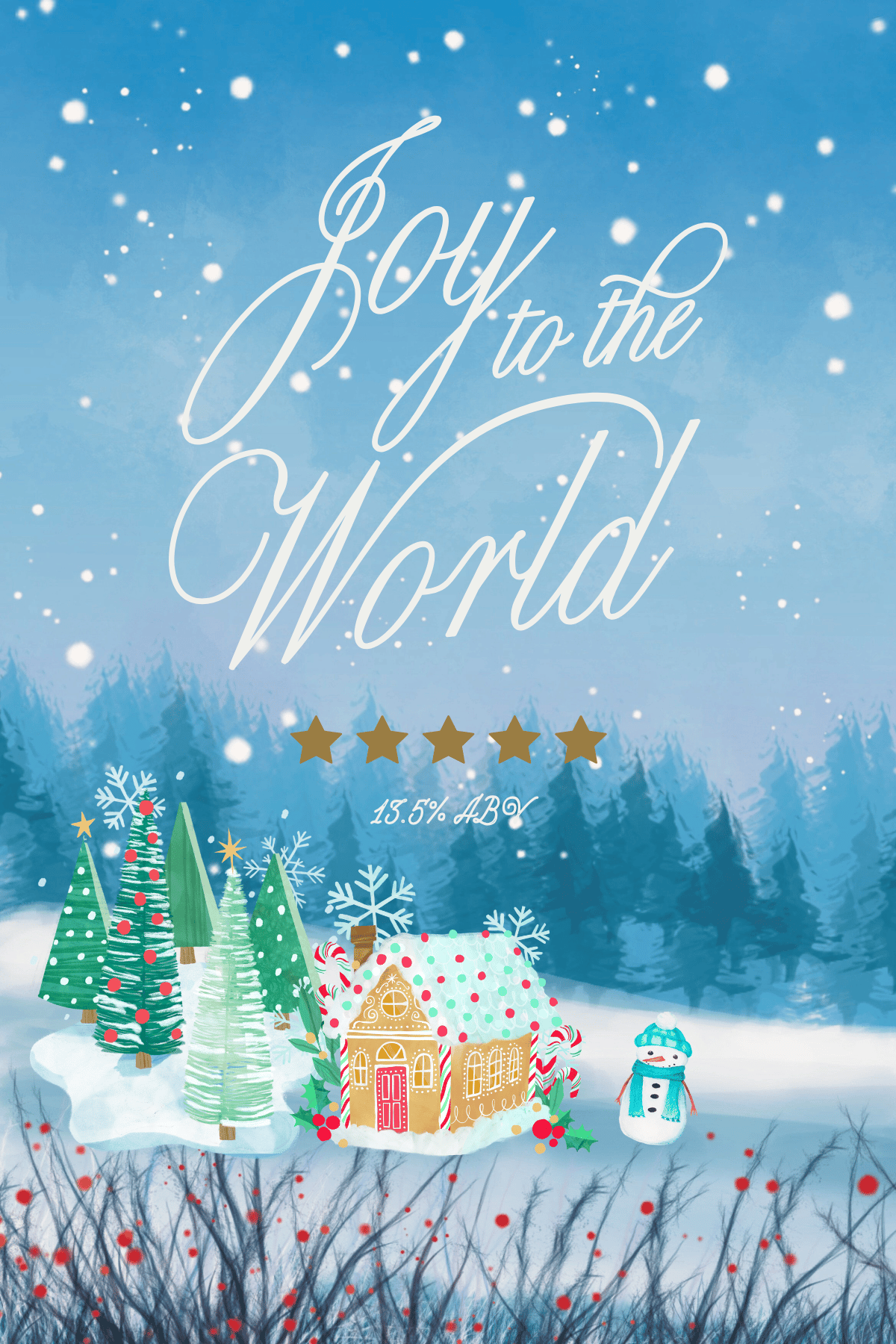 Customizable Adorable Winter Wonderland Sticker Label 4"x6" | Digital Canva Template. Design