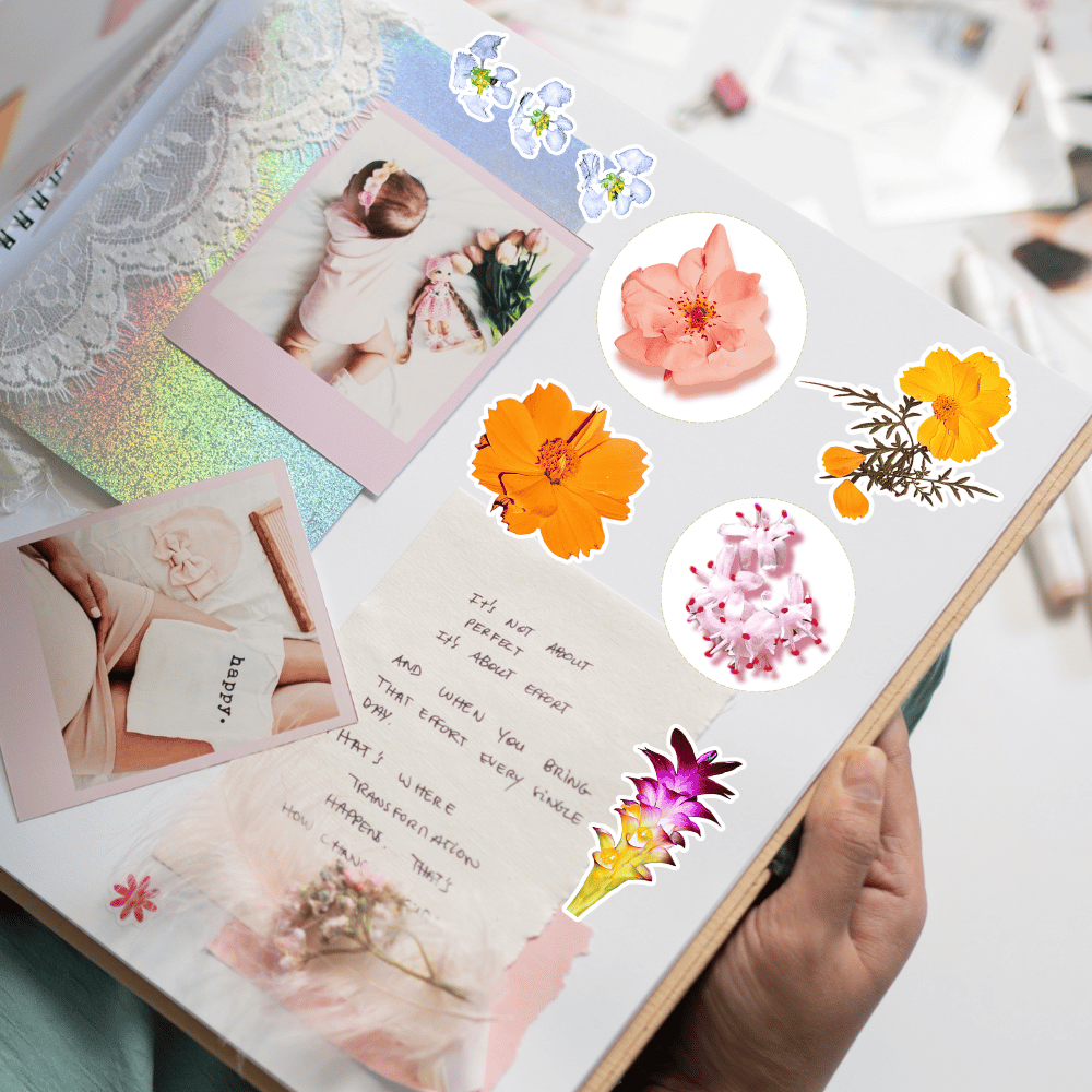 floral sticker sheet, digital download, planner stickers, printable stickers.