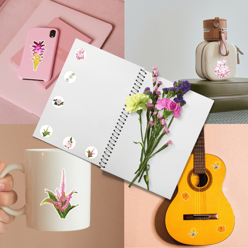 floral sticker sheet, digital download, planner stickers, printable stickers.