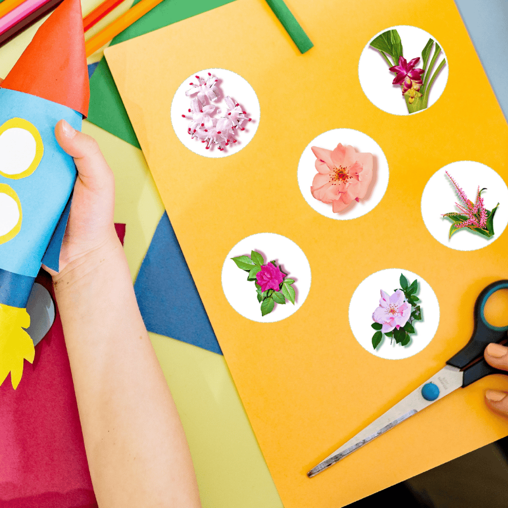 floral sticker sheet, digital download, planner stickers, printable stickers.