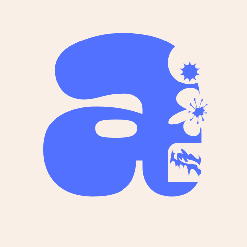 auroralabcreativo logo, letter a type, with graphic ornaments