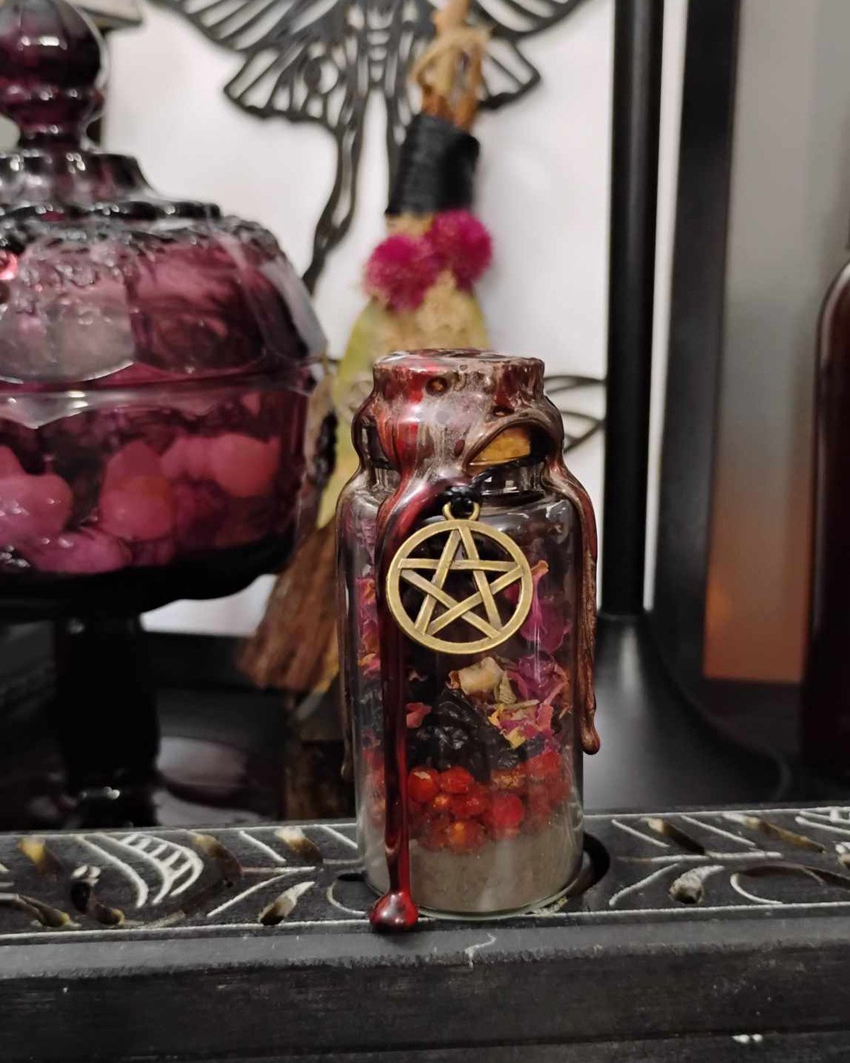 Dark Feminine Spell Jar, Shadow Work Witch Bottle, Spell Bottle ...