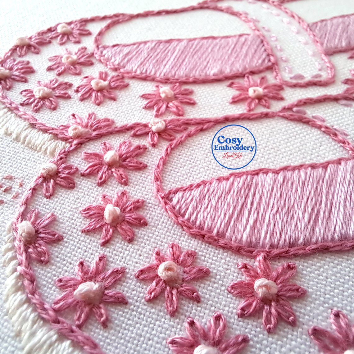 Personalized Baby Name Embroidery Pattern PDF Custom Pink Floral Girl ...