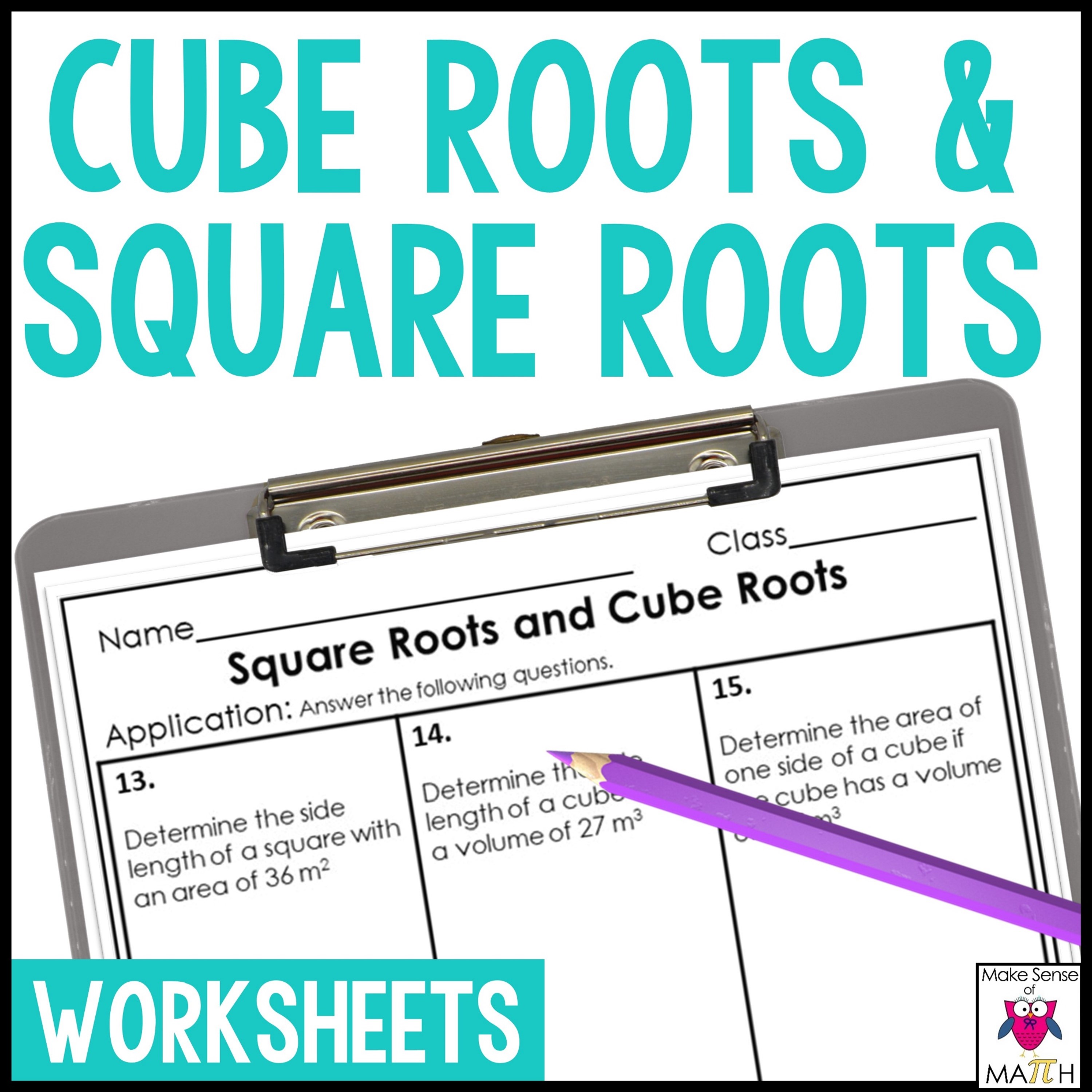 Cube Root Worksheet Example Square Roots and Cube Roots Worksheets