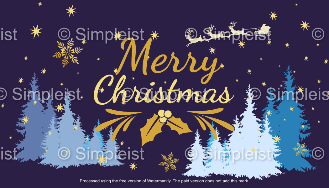 Customizable Starry Night Santa Sleigh Gift/Favor Tag| Digital Canva Template. Front design