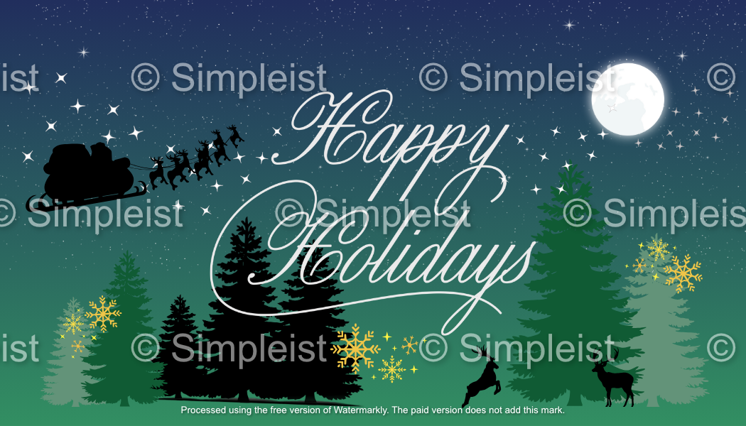 Customizable Aurora Night Santa Sleigh Gift/Favor Tag| Digital Canva Template. Front design