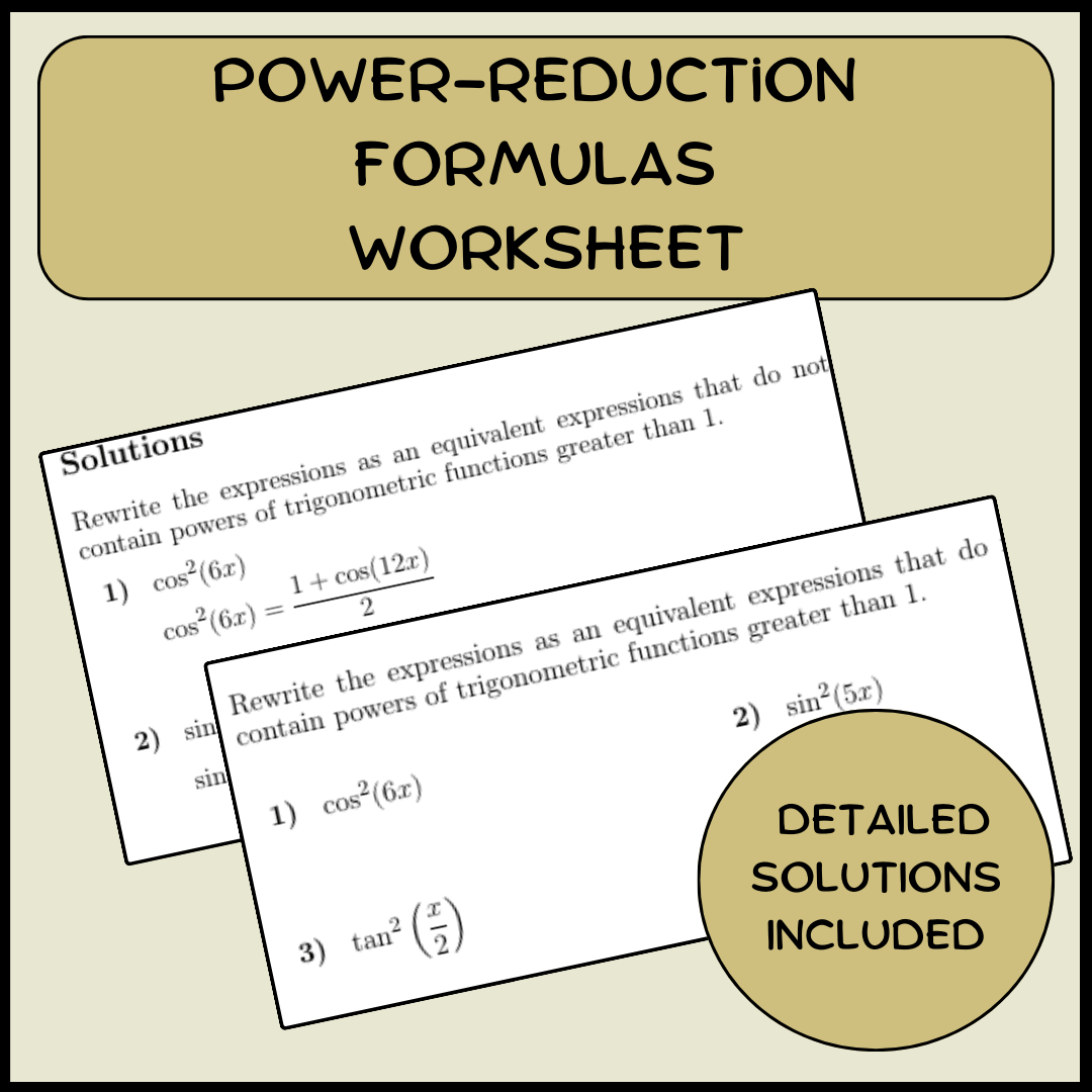 Trigonometry-Product to Sum Identities Worksheet (with solutions)
