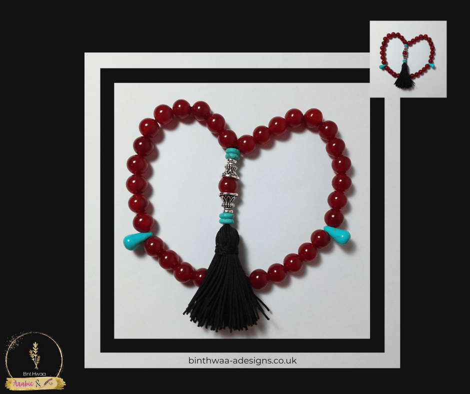 Mini Tasbih Fatima Zahra a.s - Red Agate