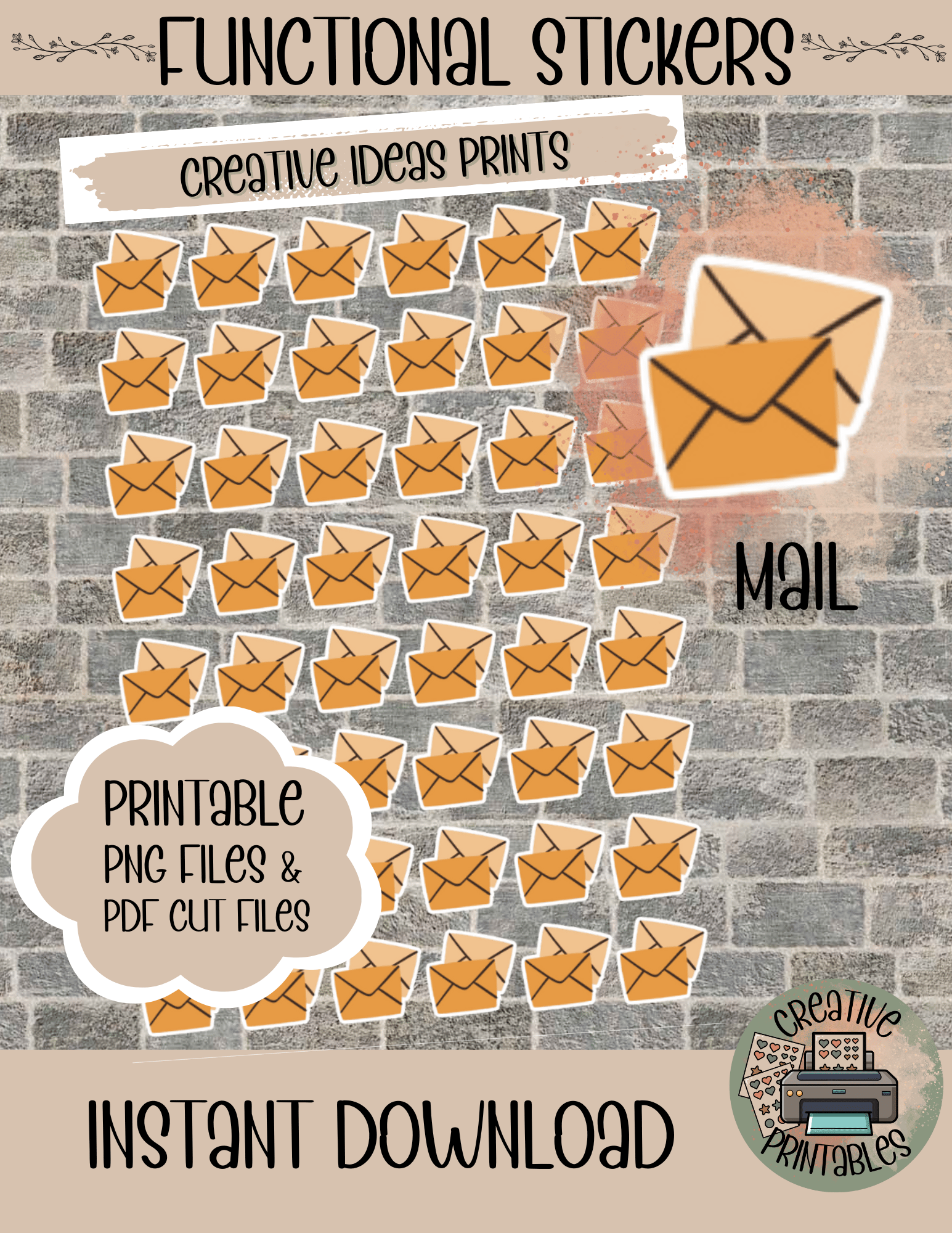 Mail Functional Daily Stickers, Instant Download - Payhip