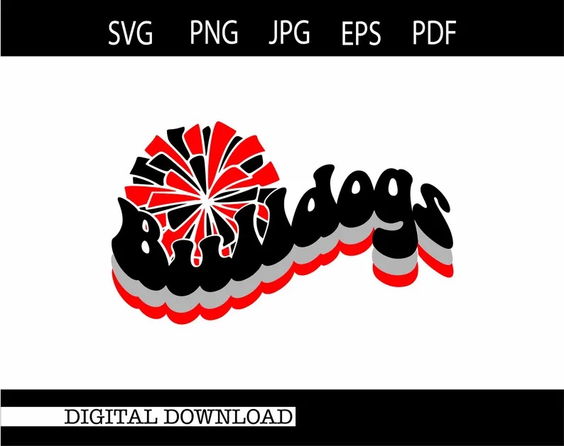 Bulldogs cheerleader digital download image