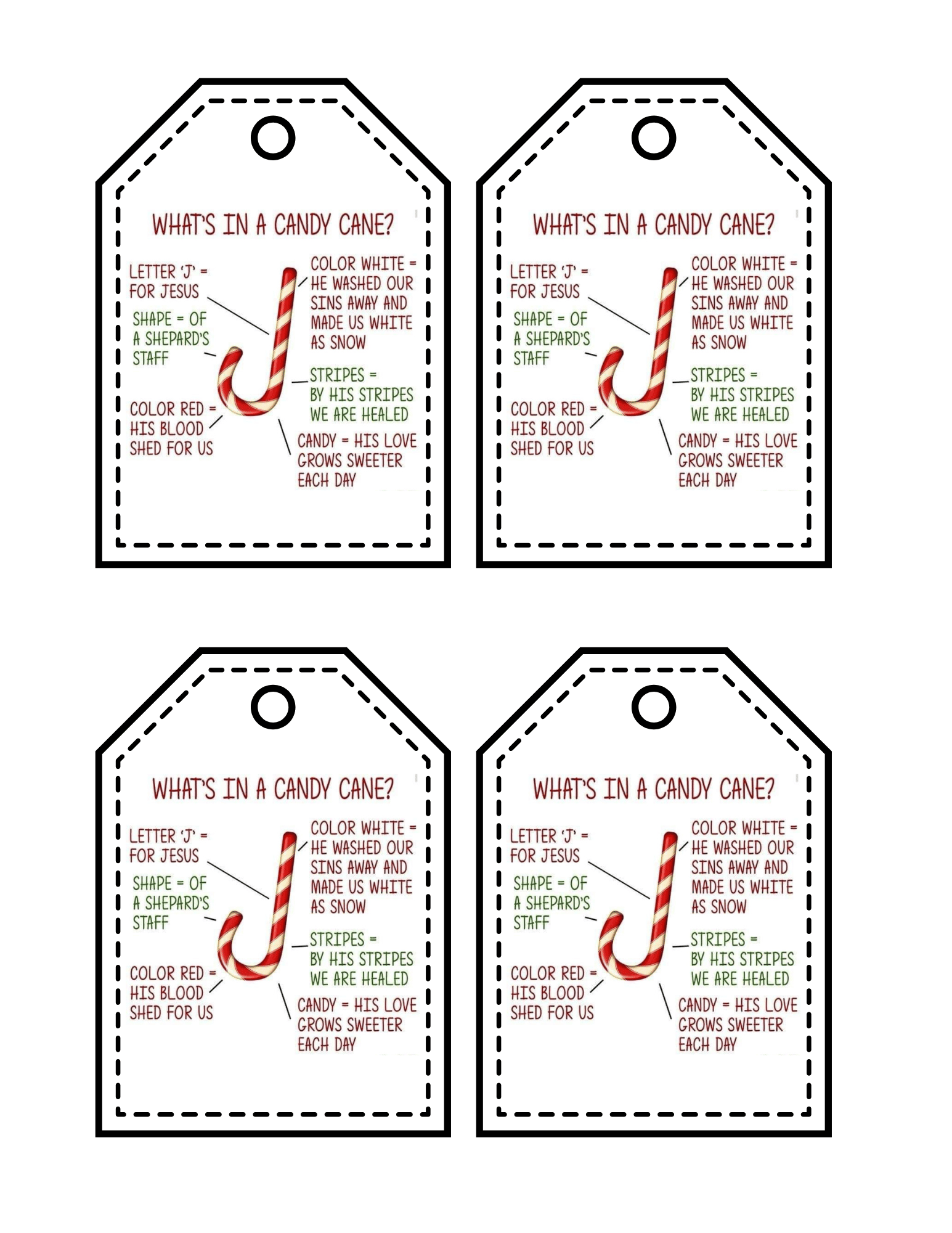 Candy Cane Story Gift Tag - Payhip