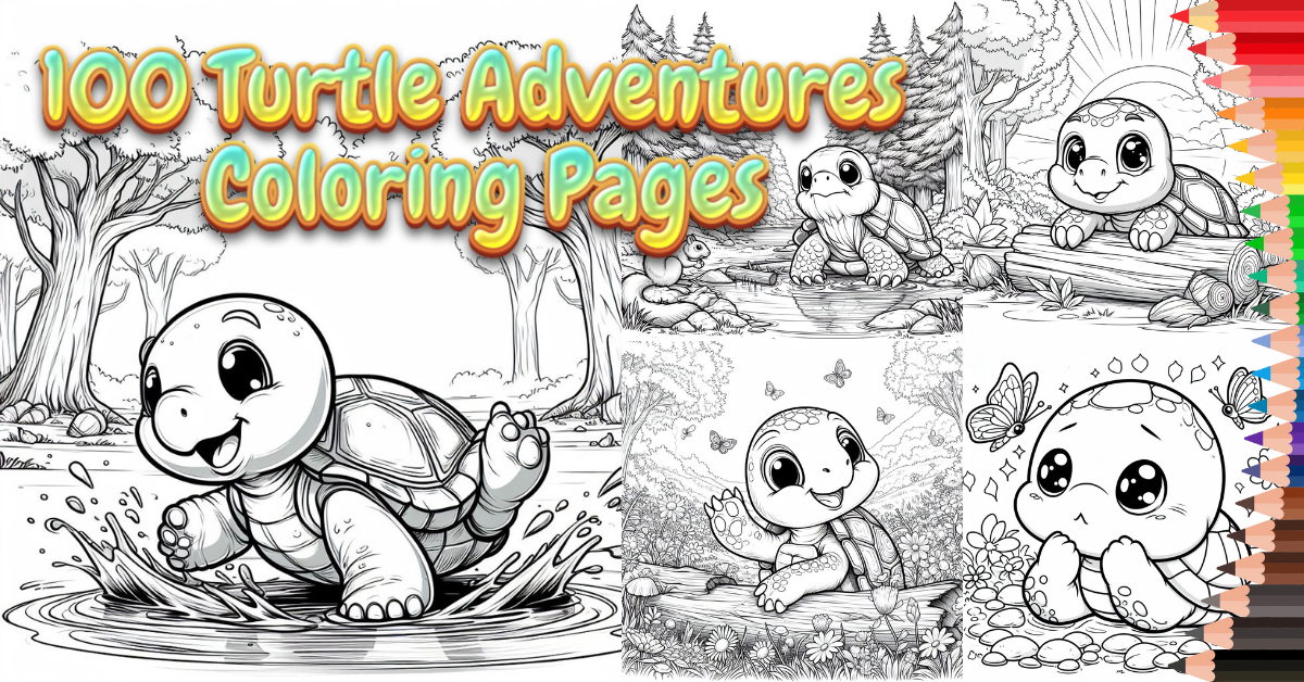 Turtle Adventures Coloring Pages for Kids