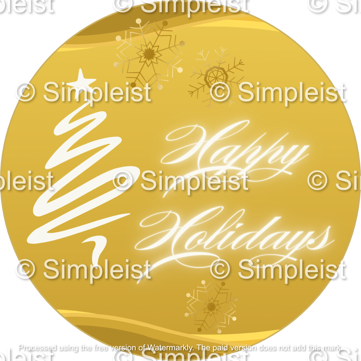 Customizable Brush Stroke Christmas Tree Circle Sticker | Digital Canva Template. Design