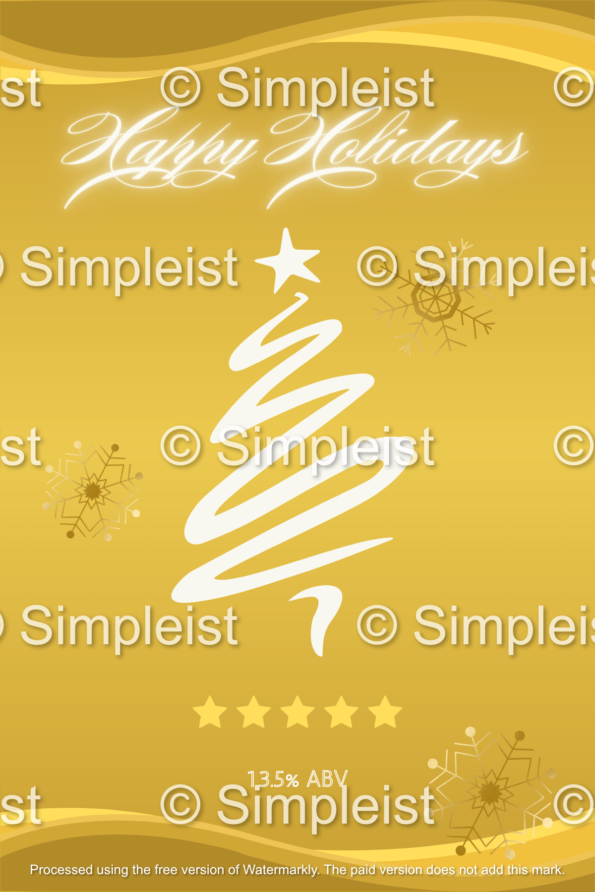 Customizable Brush Stroke Christmas Tree Sticker Label 4"x6" | Digital Canva Template. Design