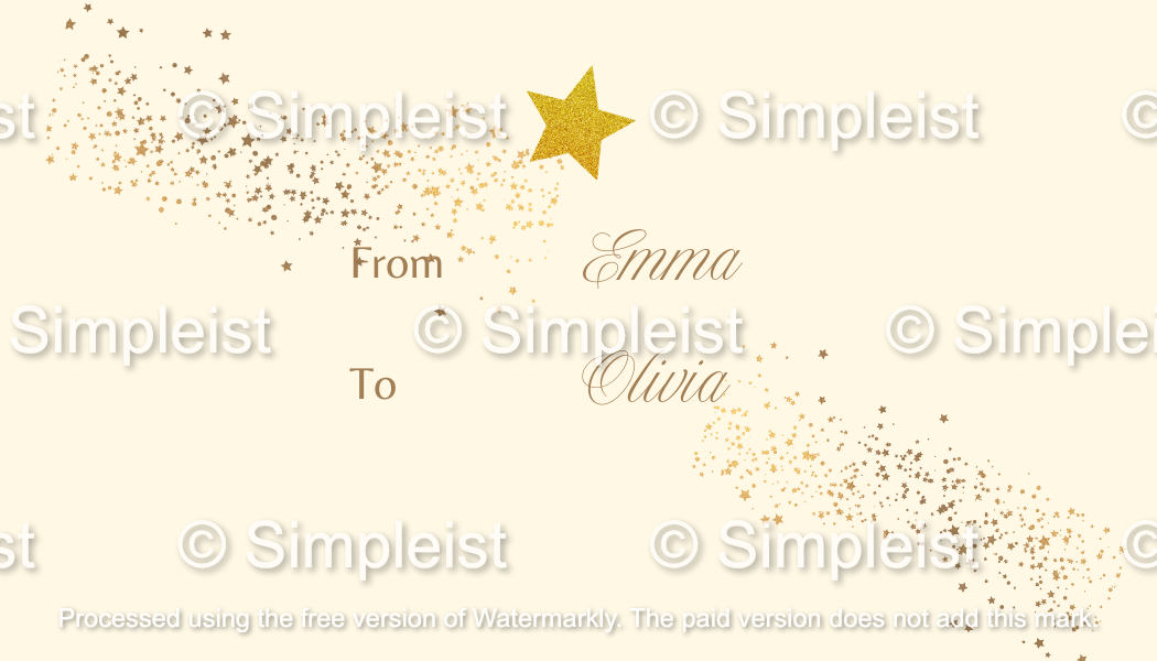 Customizable Golden Snowflake Christmas Tree Gift/Favor Tag| Digital Canva Template. Back design