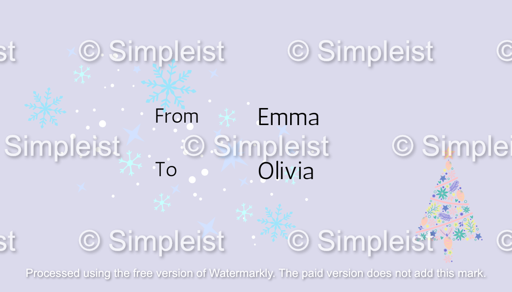 Customizable Pastel Christmas Trees Watercolor Gift/Favor Tag| Digital Canva Template. Back design