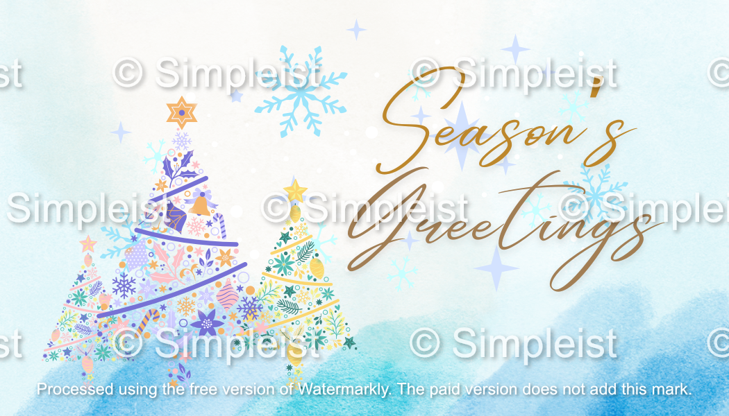 Customizable Pastel Christmas Trees Watercolor Gift/Favor Tag| Digital Canva Template. Front design