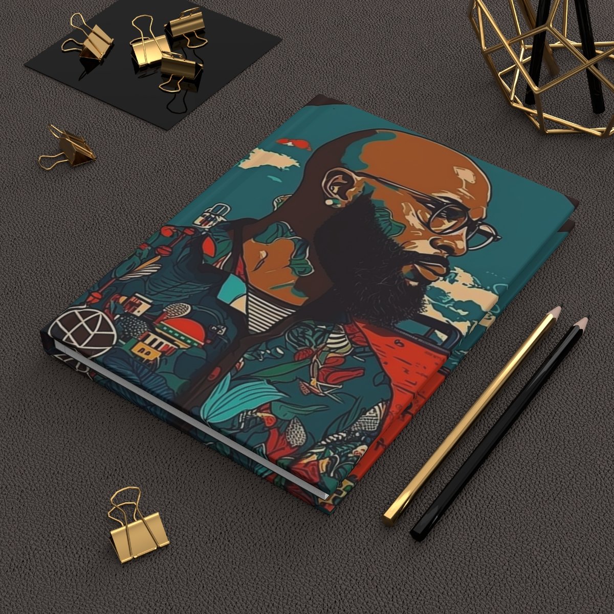 Stylish Black Man Art Cover | Travel, Reflection & Creativity Notebook ...