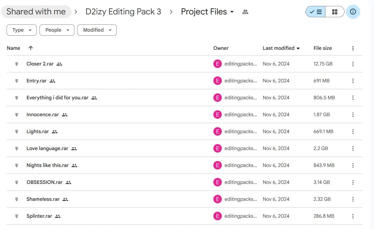 D2 Editing pack 3