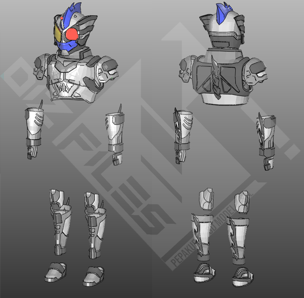 Kamen rider amazon neo pepakura foam cosplay template patterns