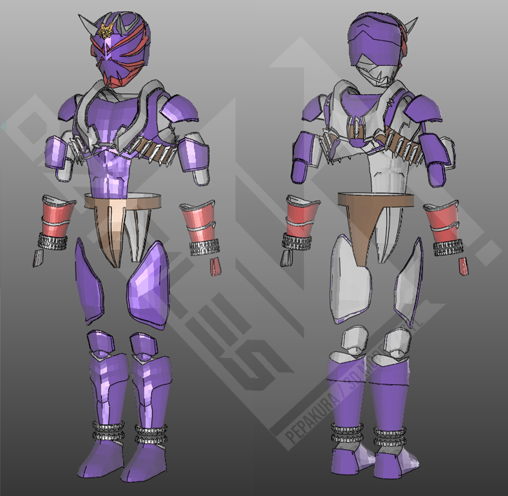 Kamen Rider Hibiki pepakura foam cosplay template patterns