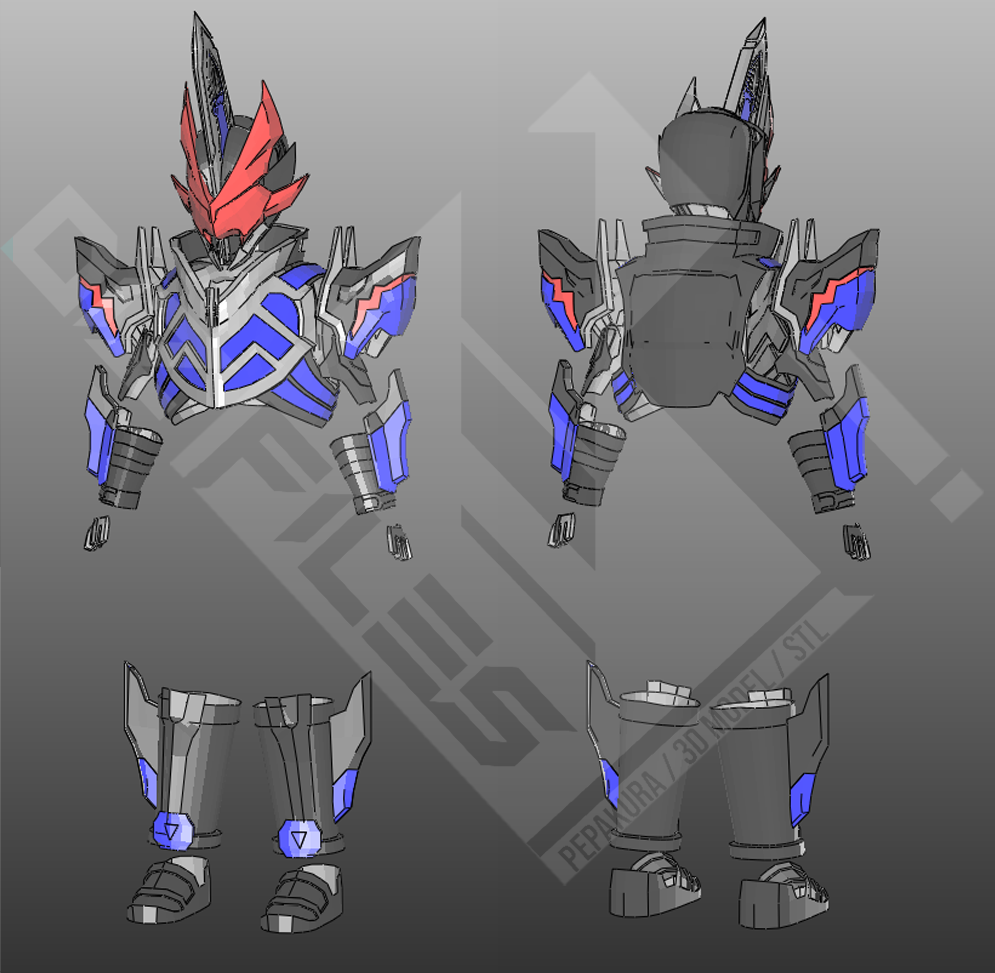 Kamen Rider Desast pepakura foam cosplay template pattern
