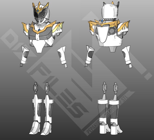 Kamen Rider femme pepakura cosplay template patterns foam